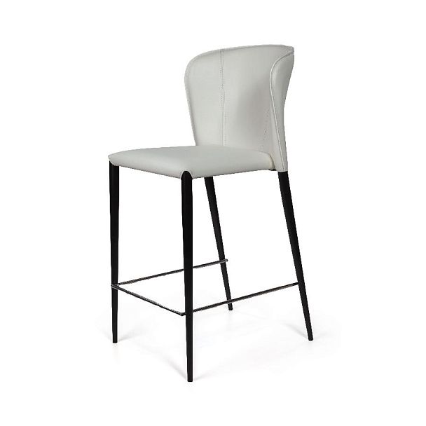 Стул полубарный Albert, кожа белый - Вид 7