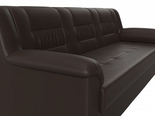 Прямой диван Карелия (полностью экокожа коричневая) - Вид 4