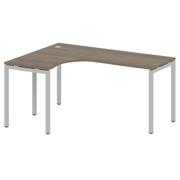 Metal System Quattro Стол криволинейный левый на П-образном м/к 40БП.СА-4 (L) Вяз/Серый металл 1600*1200*750 - Вид 1