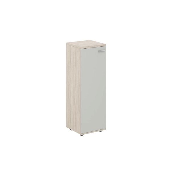 Шкаф средний 400х400х1200, 1 дв., з.ст HDF, левый / корпус: дуб светлый; фасад: серый бархат Сигма / Sigma - Вид 1