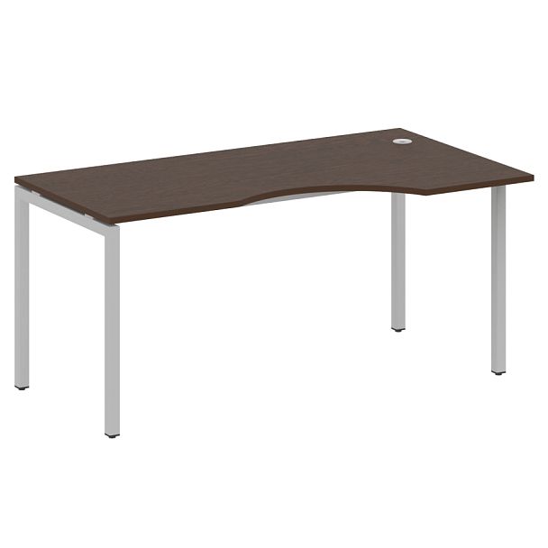 Metal System Quattro Стол криволинейный правый на П-образном м/к 40БП.СА-1 (R) Венге/Серый металл 1600*900*750 - Вид 1