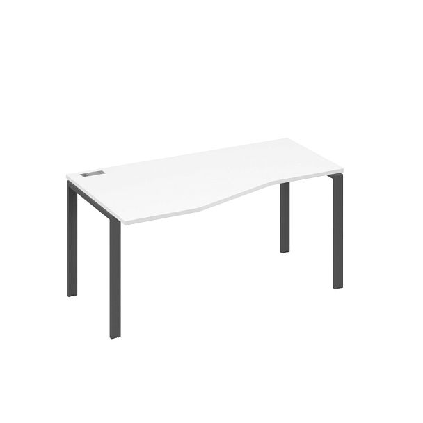 Стол эргономичный левый "Техно" на металлокаркасе UNO A4 А4 Б1 065 БП белый премиум / металлокаркас антрацит - Вид 1