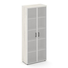 Стайл Проджект Шкаф высокий широкий SN.STS.E-109 Дуб Наварра/Сатин/Черный Ручки 796*400*1982 - Фото предпросмотра