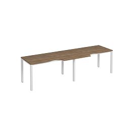 Рабочая станция (2х140) столы на металлокаркасе КФ Комфорт КФ К.Б1 1137-2 ШТ дуб шамони темный / белый - Фото предпросмотра