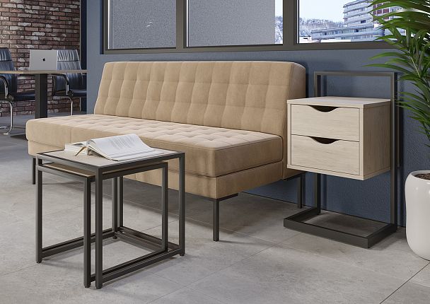 Тумба приставная "Loft"  VR.L-PY2 Денвер Светлый/Черный - Вид 2