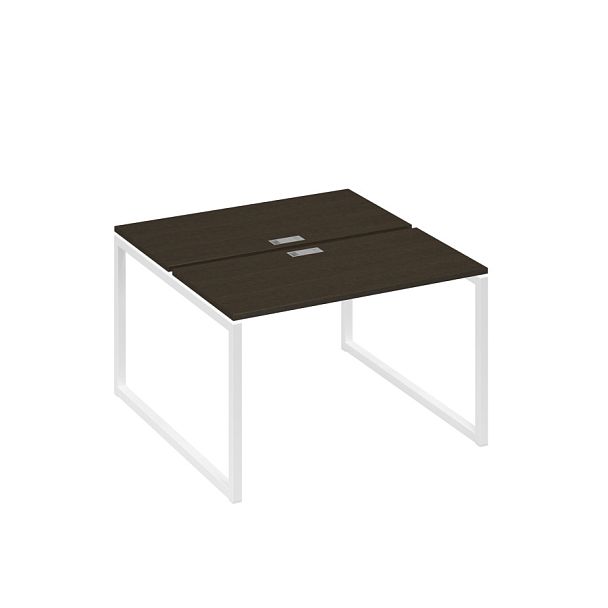 Рабочая станция с опорами QUATTRO (2х120) A4 А4 Б4 170 БП венге / металлокаркас белый - Вид 1