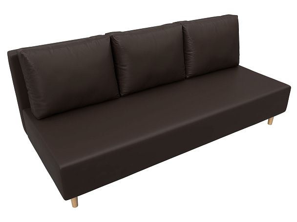Диван прямой Лига-033 Экокожа коричневый - Вид 5