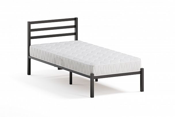 Кровать металлическая Сталь 800*2000, цвет черный - Вид 2