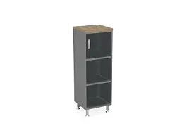 БЕРЛИН / BERLIN Стеллаж закрытый витрина стекло левый 450х430х1290 Шорвуд/Серый - Фото предпросмотра