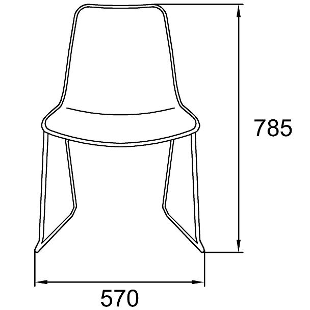 Стул Vicenza (пруток), каркас Хром, темно-серый, РП+ИК, стопируемый - Вид 7
