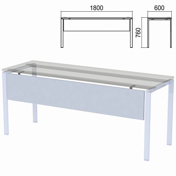 Царга к столам на металлокаркасе "Арго", шириной 1800 мм, серый - Вид 2