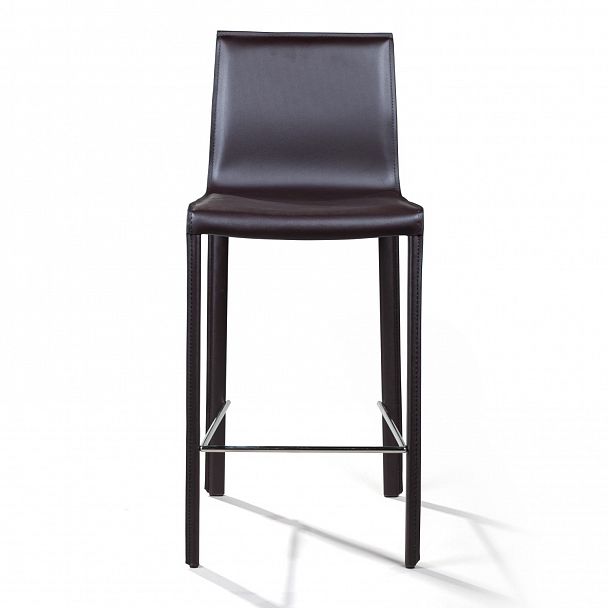 Стул полубарный Barrie, кожа коричневый - Вид 2