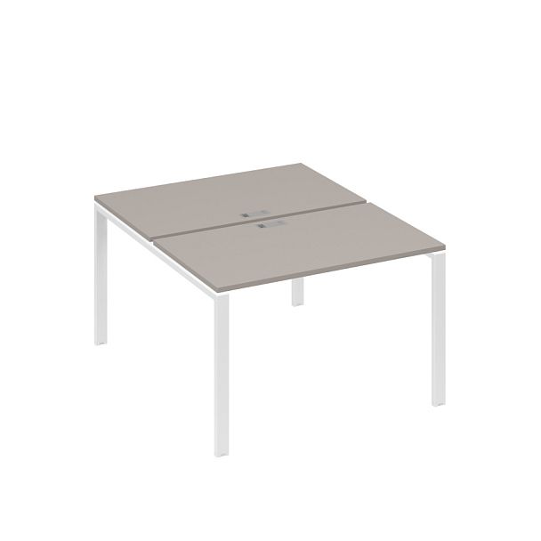 Рабочая станция на металлокаркасе UNO (2х120) A4 А4 Б1 173 БП мокко премиум / металлокаркас белый - Вид 1