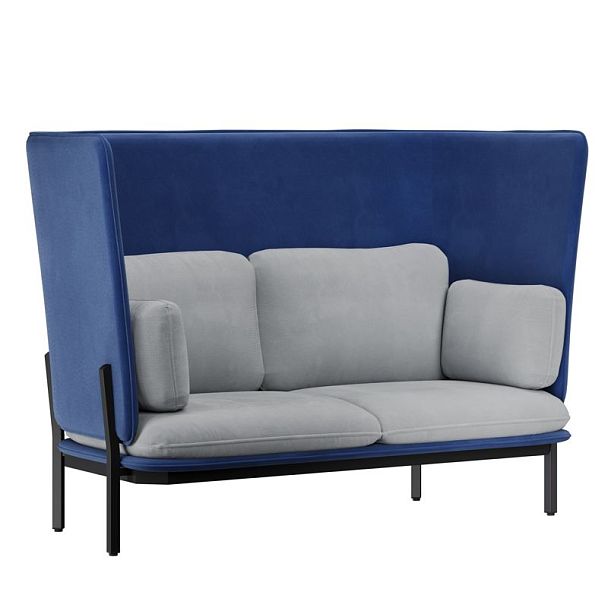 Stato Диван двухместный  с высокой спинкой STA-02 Like 785/Like 992/Металл Черный 1820*900*1200 - Вид 1