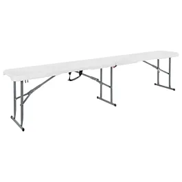 Скамья складная NOSTRESS (НОСТРЕСС) "Country FB-005" (1800х280х435 мм), пластик HDPE, белая, 680058 - Фото предпросмотра