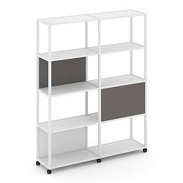 Shelf Mobile Стеллаж 5 уровней 2 секции VR.LT-STK-512.06 Белый Бриллиант/Металл Белый/W-26 1170*400*2000 - Фото предпросмотра