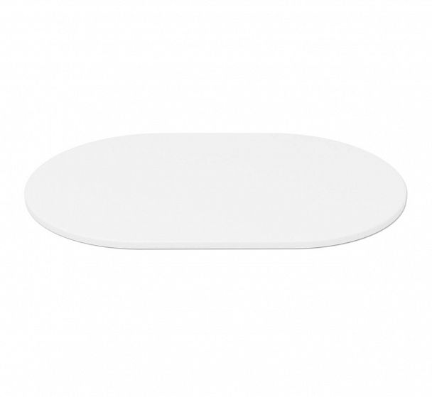 Столешница Sheffilton SHT-TT 120-80 МДФ овальная белоснежная шагрень - Вид 5