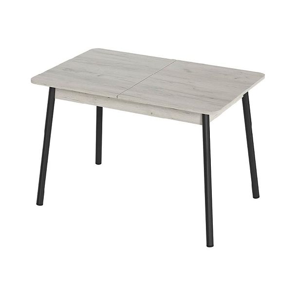 Стол Лион 2 ЛДСП (Подстолье косое черное) НЕ ВЫБИРАТЬ Дуб крафт белый - Вид 1