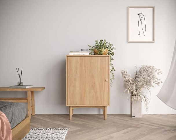 Тумба Bubble Solid с одной дверкой арт BBL02S, цвет - орех - Вид 2