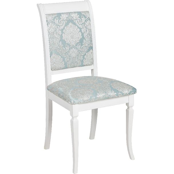 Комплект деревянных стульев с мягким сиденьем Бармс Белая эмаль/Бирюзовый жаккард, 2 шт. - Вид 3