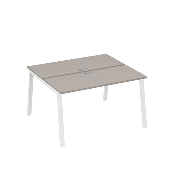 Станция 2х140 с опорами TRE офисная A4 А4 Б3 171  БП мокко премиум / металлокаркас белый - Вид 1