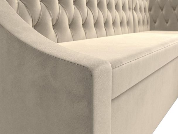 Кухонный угловой диван Мерлин правый (полностью микровельвет бежевый) - Вид 4