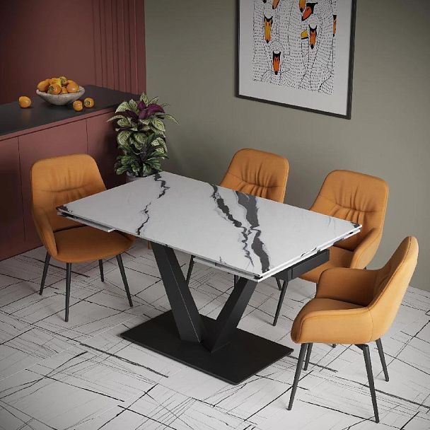 Стол раскладной Malibu (140+40+40), керамика глянцевая Lemurian Blue - Вид 4