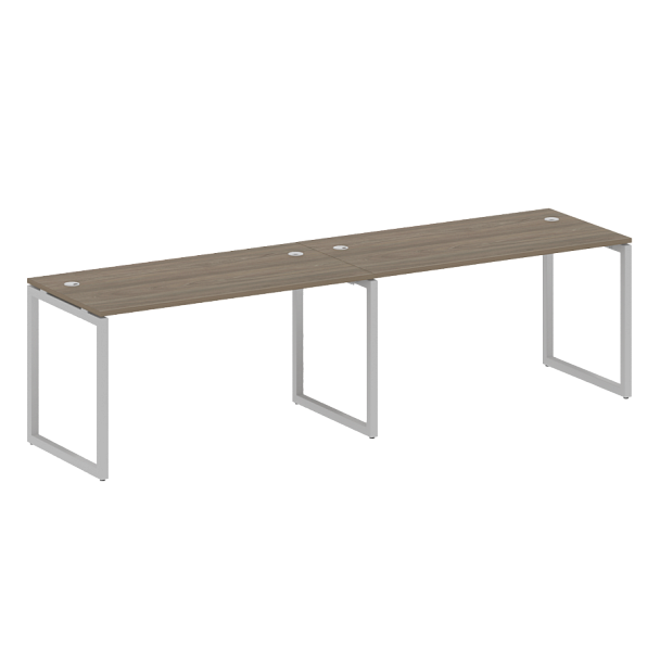 Metal System Quattro Р. ст. на 2 раб. места на О-образном м/к 40БО.СМ-2.3 Вяз/Серый металл 2800*720*750 - Вид 1