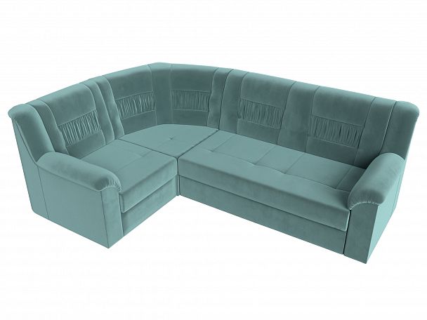 Угловой диван Карелия левый угол (полностью Велюр бирюзовый) - Вид 5