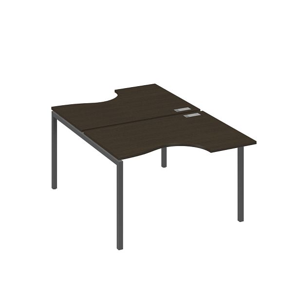 Рабочая станция каркас DUE столы (2х120) Классика A4 А4 Б2 183 БП венге / металлокаркас антрацит - Вид 1