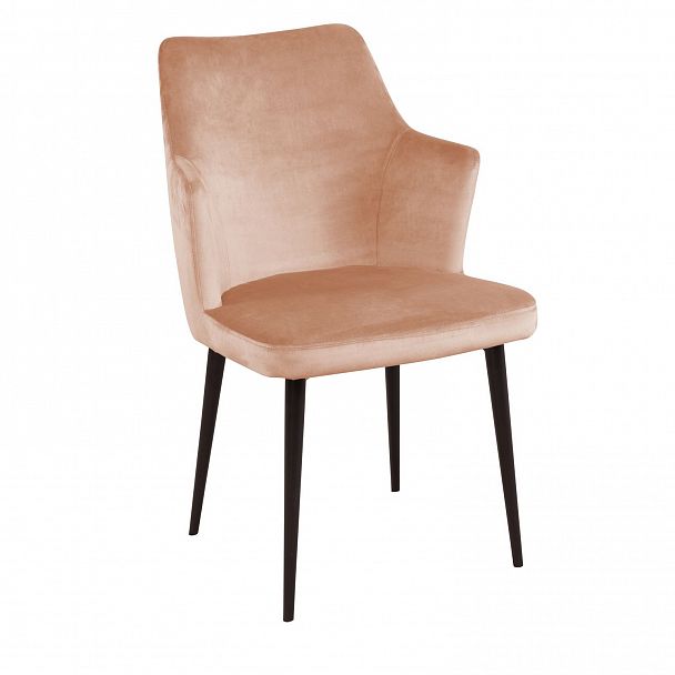 Стул с подлокотниками Hunt, бархат бежевый 5 / чёрный конус - Вид 2