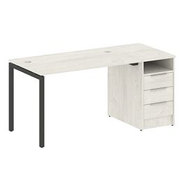 Metal System Quattro Р. ст. с тумбой на П-образном м/к 40БП.РС-СТП-1.2 Дуб наварра/Антрацит металл 1612*720*750 - Фото предпросмотра