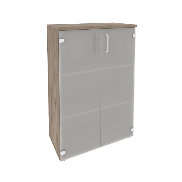 Onix Шкаф средний широкий O.ST-2.4 Тиквуд темный 800*420*1207 - Вид 1