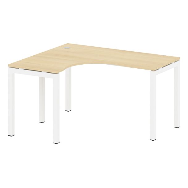 Metal System Quattro Стол криволинейный левый на П-образном м/к 50БП.СА-3 (L) Акация/Белый металл 1400*1200*750 - Вид 1
