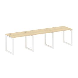 Metal System Quattro Р. ст. на 3 раб. места на О-образном м/к 50БО.СМ-3.1 Акация/Белый металл 3000*720*750 - Фото предпросмотра