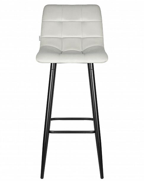 Стул барный DOBRIN NICOLE (черные матовые ножки, светло-серый велюр (108-52)) - Вид 6