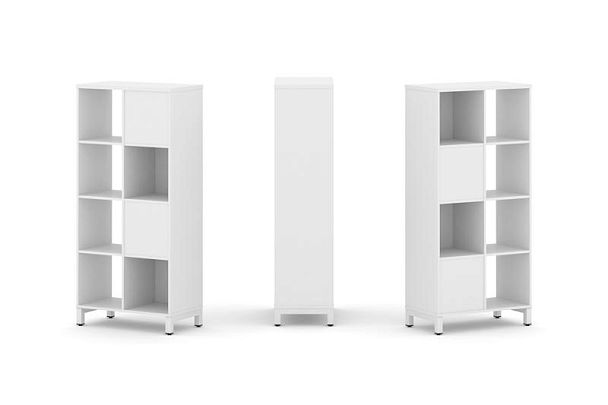 Стайл Проджект Набор стеллажа 2-х сторон., 4 яр. SN.NSD-421 Белый/Металл Белый 754*400*1615 - Вид 1