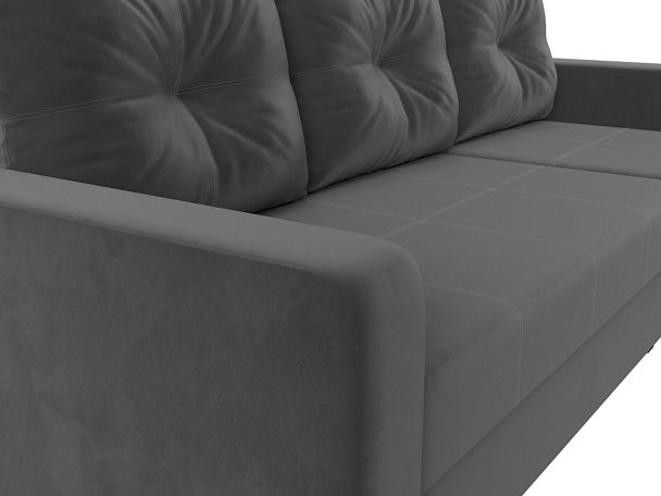 Диван угловой Ливерпуль Лайт правый угол Велюр серый - Вид 4