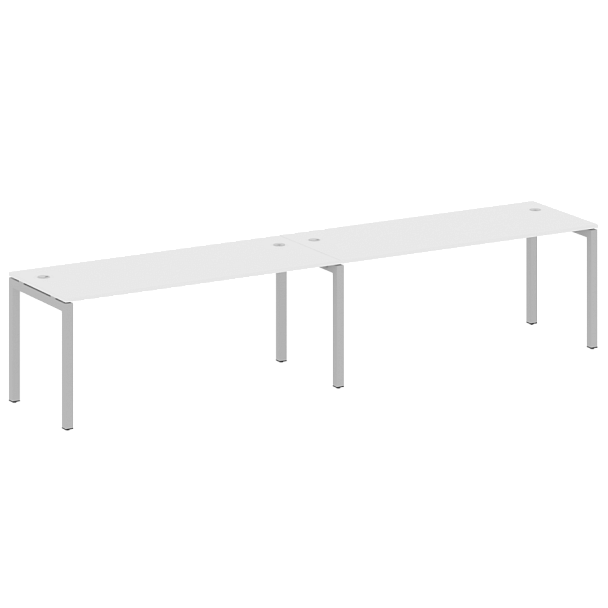 Metal System Quattro Р. ст. на 2 раб. места на П-образном м/к 50БП.СМ-2.5 Белый/Серый металл 3600*720*750 - Вид 1