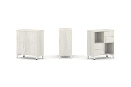 Стайл Проджект Набор стеллажа 1 сторон., 2 яр. SN.NS-221 Дуб Наварра/Металл Белый 754*400*881 - Фото предпросмотра