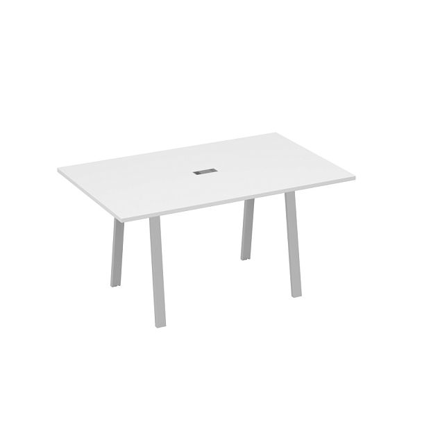 Стол 160 в переговорную металлокаркас TRE A4 А4 Б3 121 БП белый премиум / металлокаркас серый - Вид 1