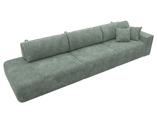 Диван прямой Лига-036 НПБ Модерн Лонг подлокотник справа Велюр зеленый - Вид 5