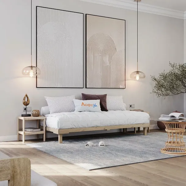 Кровать - подиум деревянная Канапе 800*1900, береза, цвет натуральный - Вид 8