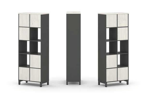 Стайл Проджект Набор стеллажа 1 сторон., 5 яр. SN.NS-521 Антрацит/Дуб Наварра/Металл Антрацит 754*40 - Вид 1