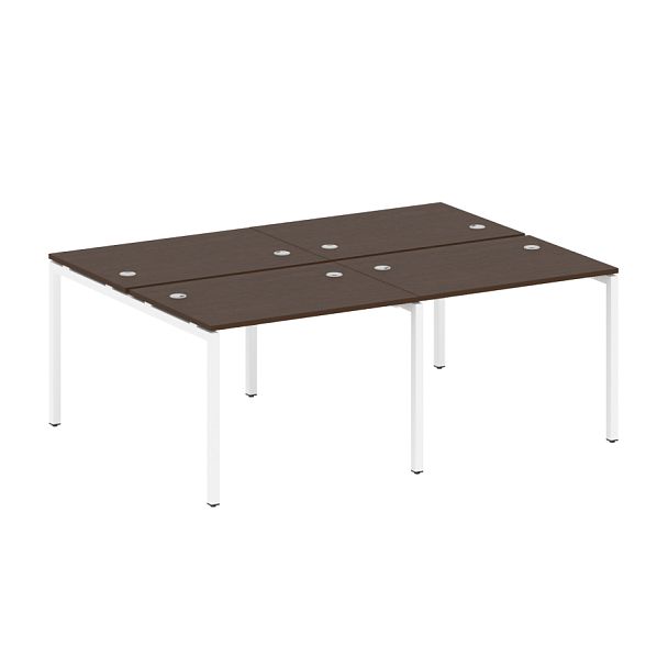 Metal System Quattro Р. ст. на 4 раб. места на П-образном м/к 40БП.СМ-4.1 Венге/Белый металл 2000*1475*750 - Вид 1