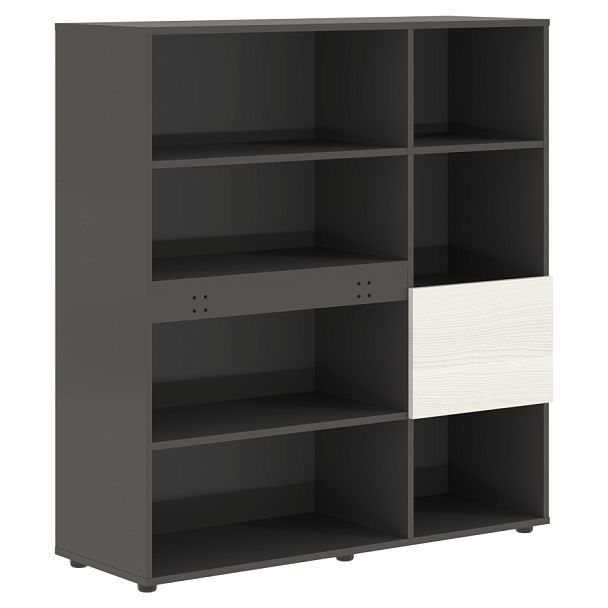 Стеллаж EHC 1245 Ясень Траун/Мокко 1250х430х1355 EDIS - Вид 1