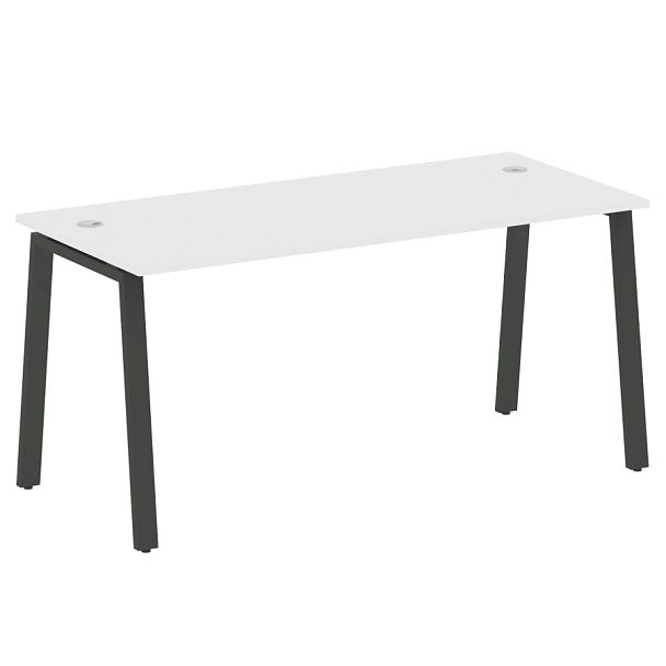 Metal System Стол письменный на А-образном м/к БА.СП-4 Белый/Антрацит металл 1600*720*750 - Вид 1