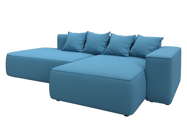 Диван угловой Лига-065 угол правый Рогожка голубой - Вид 2