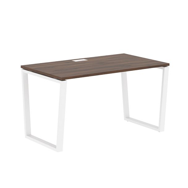 Стол прямой EVST 1380 Дуб Денвер тёмный/Белый 1360х800х750 EDIS - Вид 1