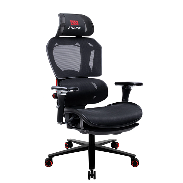 Кресло ATRONE (АТРОН) "Optimus ER-707", адаптивный механизм со слайдером, сетка, черный/красный, 532968 - Вид 3